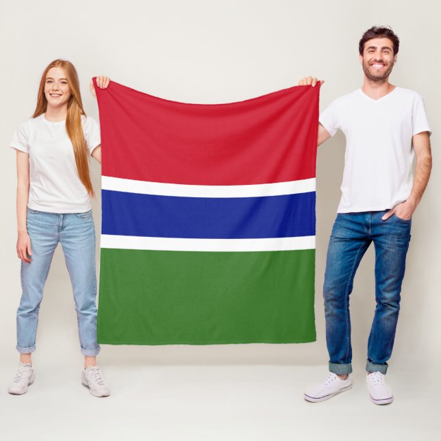 Gambia flagga fleecefilt (På plats)