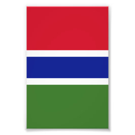 Gambia flagga fototryck