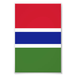 Gambia flagga fototryck