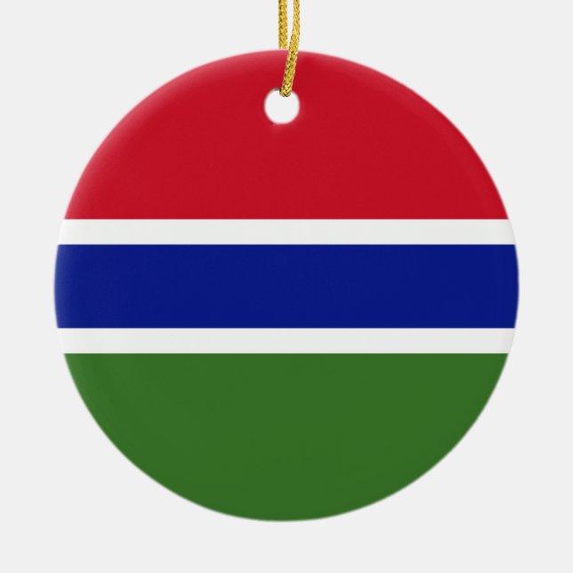 Gambia flagga julgransprydnad keramik (Framsidan)