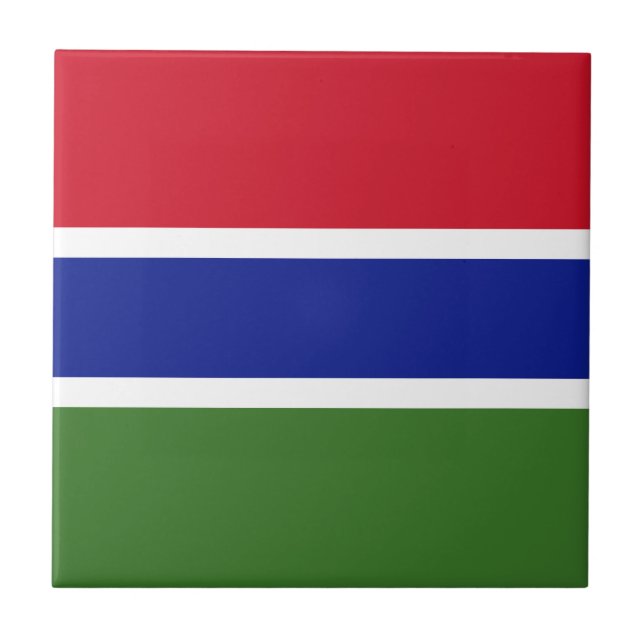 Gambia Flagga Kakelplatta (Framsidan)