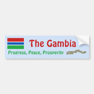 Gambia Flagga + Kart Dekal