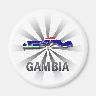 Gambia Flagga Karta 2.0 Magnet