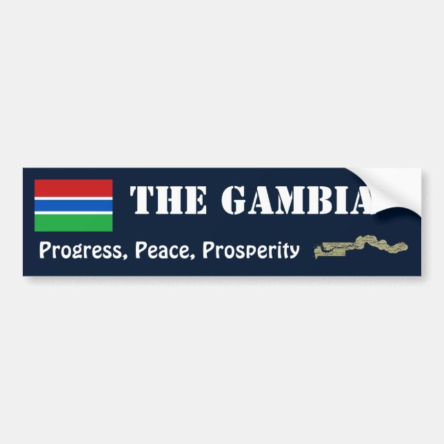 Gambia Flagga + Karta Bildskärm Sticker Bildekal (Framsidan)
