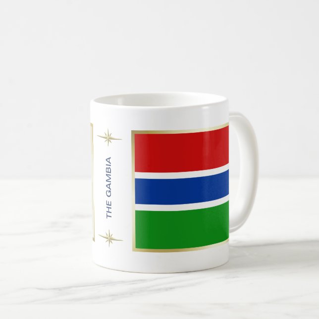 Gambia flagga + Kartamugg Kaffemugg (Framsida höger)