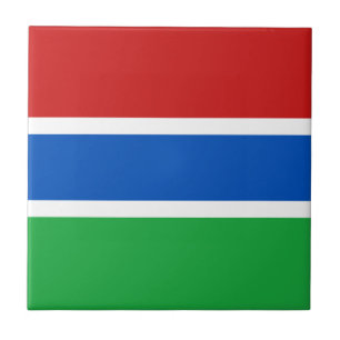 Gambia Flagga Keramisk Platta Kakelplatta