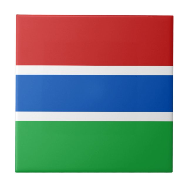 Gambia Flagga Keramisk Platta Kakelplatta (Framsidan)