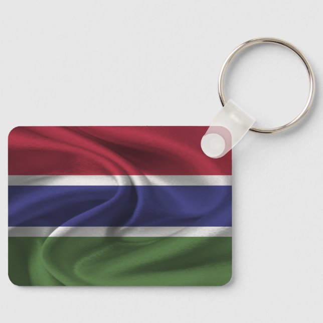 Gambia Flagga Keychain Nyckelring (Framsida)