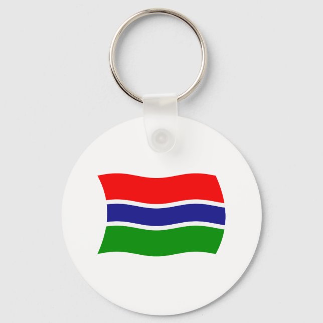 Gambia Flagga Keychain Nyckelring (Framsida)