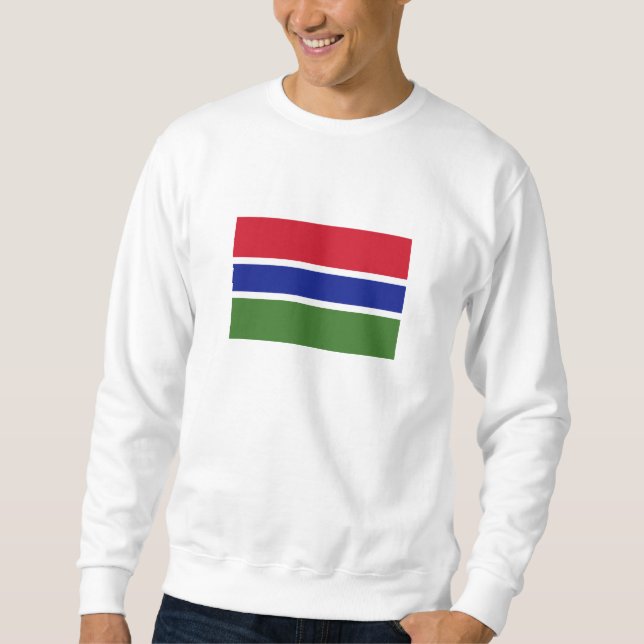 Gambia Flagga Lång Ärmad Tröja (Framsida)
