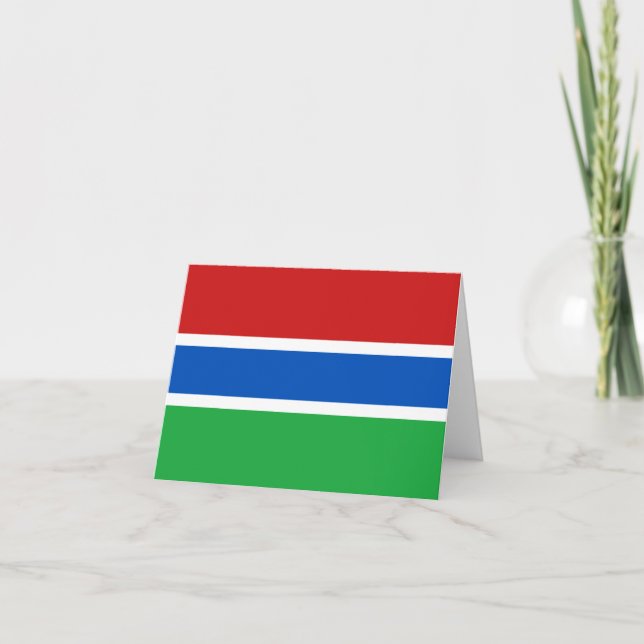 Gambia Flagga Notkort Kort (Framsida)