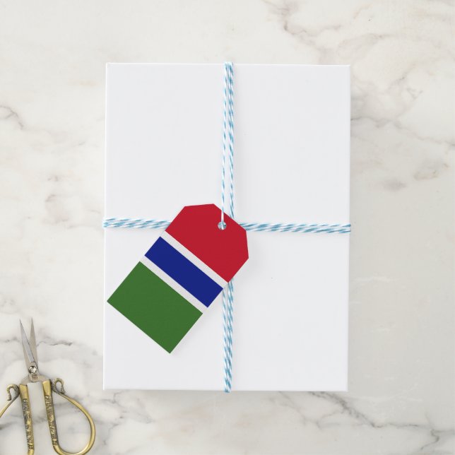 Gambia flagga presentetikett (Med Snöre)