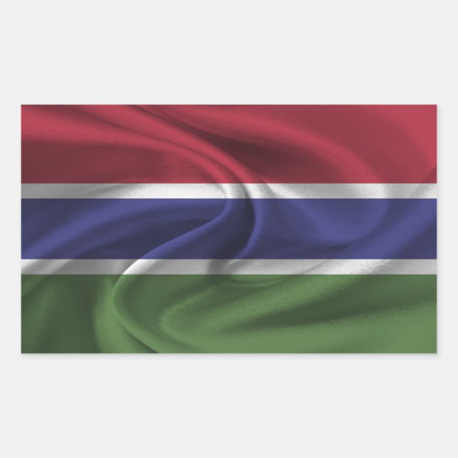 Gambia Flagga Rektangulärt Klistermärke (Framsida)