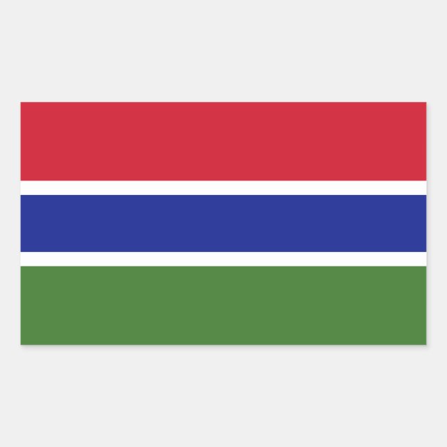 Gambia Flagga Rektangulärt Klistermärke (Framsida)