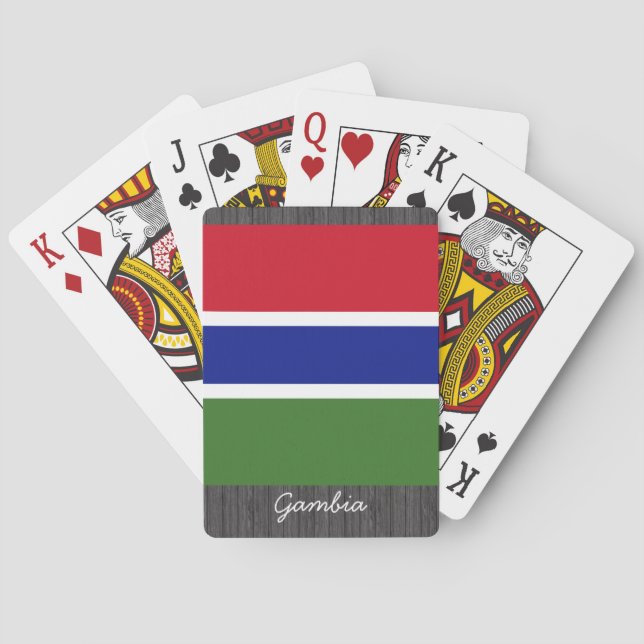 Gambia flagga som leker kort kortlek (Baksidan)