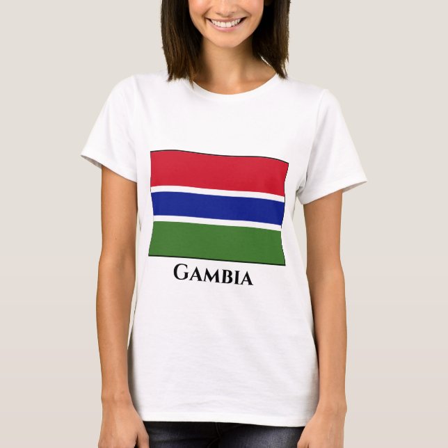 Gambia Flagga T Shirt (Framsida)