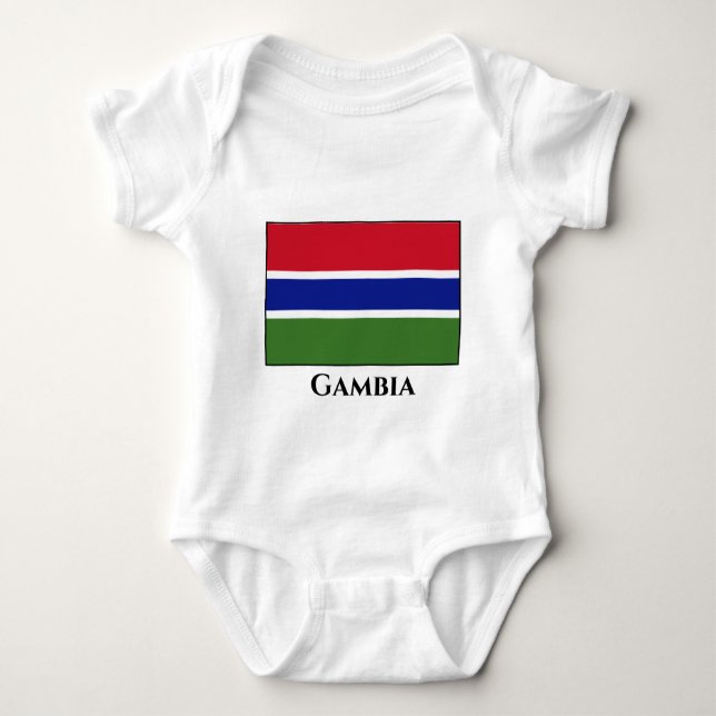 Gambia Flagga T Shirt (Framsida)