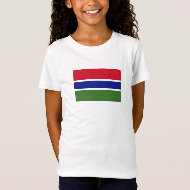 Gambia Flagga T Shirt (Framsida)
