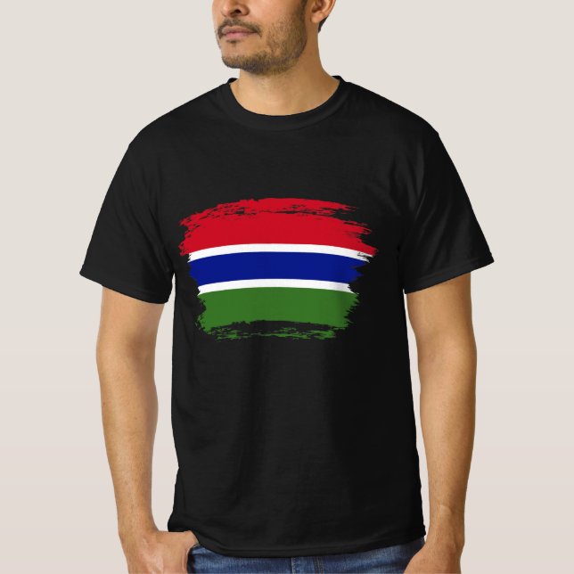 Gambia flagga t shirt (Framsida)