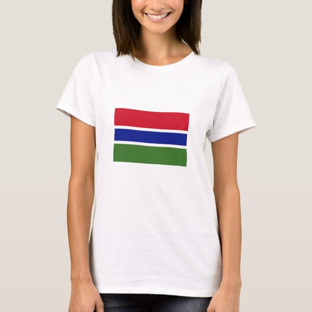 Gambia Flagga T Shirt (Framsida)