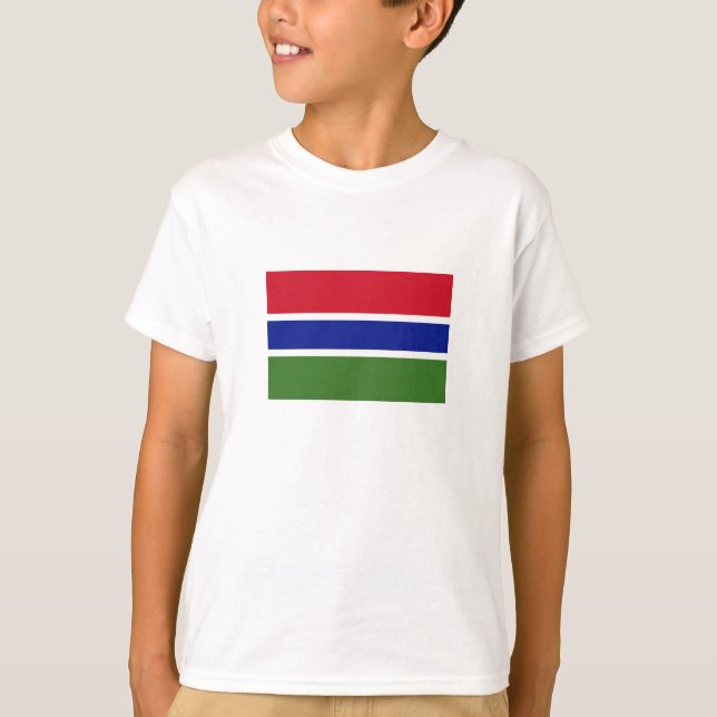 Gambia Flagga T Shirt (Framsida)