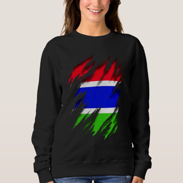 Gambia Flagga T Shirt (Framsida)