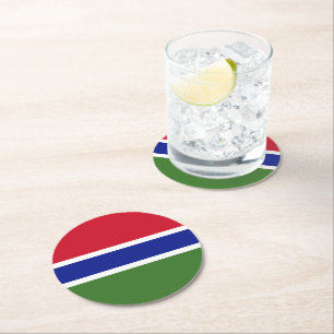Gambia flagga underlägg papper rund