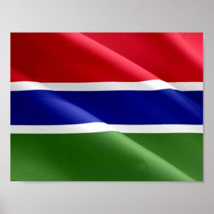 Gambia - Flagga Wave - Poster