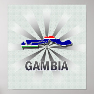 Gambia flaggakarta 2,0 poster