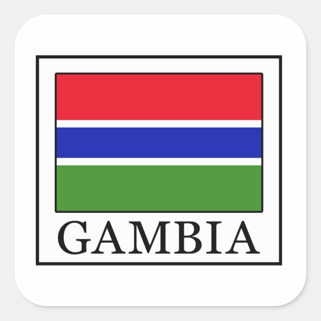 Gambia Fyrkantigt Klistermärke (Framsida)