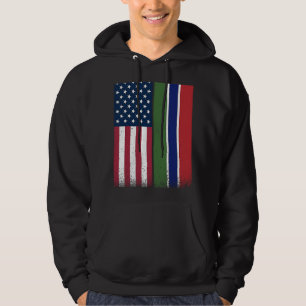 Gambia Gambian American Flaggor Proud USA Gambia Hoodie