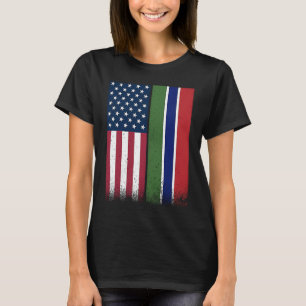 Gambia Gambian American Flaggor Proud USA Gambia T Shirt