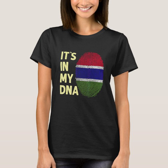 Gambia i mitt DNA Gambian-Flagga Gambia 1 T Shirt (Framsida)