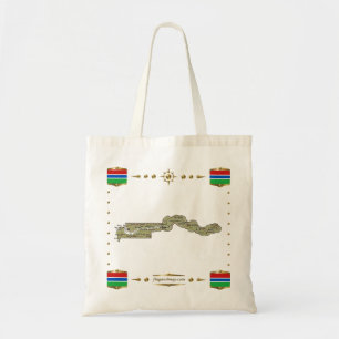 Gambia Karta + Flaggor Bag Tygkasse