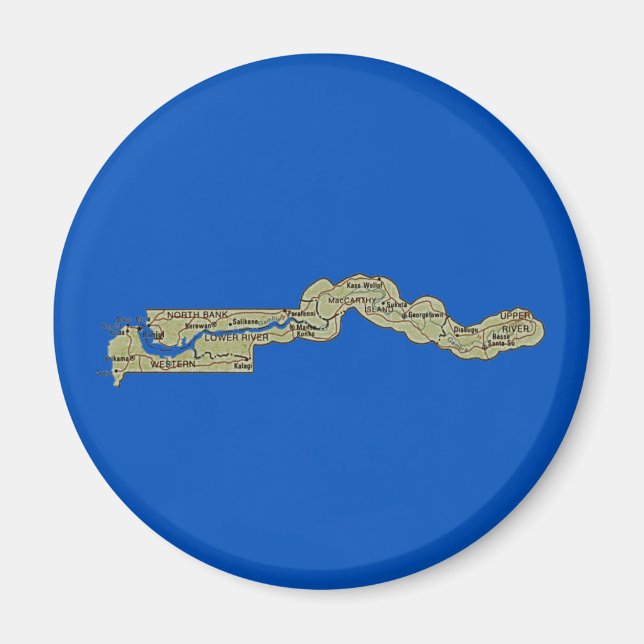 Gambia Karta Magnet (Framsidan)