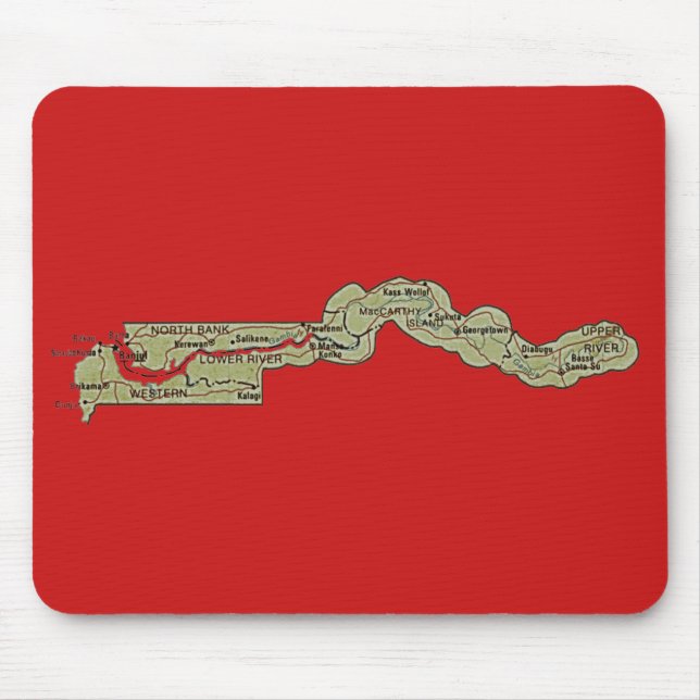Gambia karta Mousepad Musmatta (Framsidan)