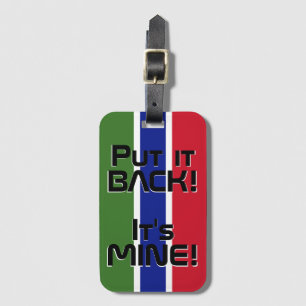 Gambia National Flagga Funny Patriotic Bagagebricka