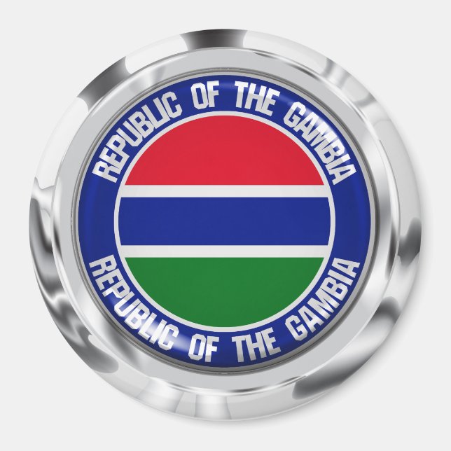 Gambia Round Emblem Magnet (Framsidan)