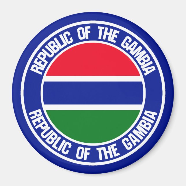 Gambia Round Emblem Magnet (Framsidan)