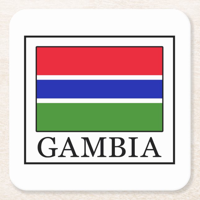 Gambia Underlägg Papper Kvadrat (Framsidan)