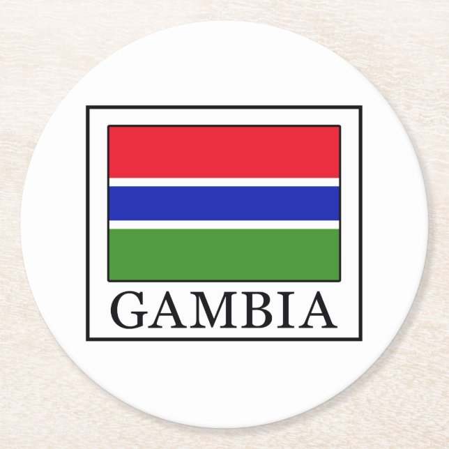 Gambia Underlägg Papper Rund (Framsidan)