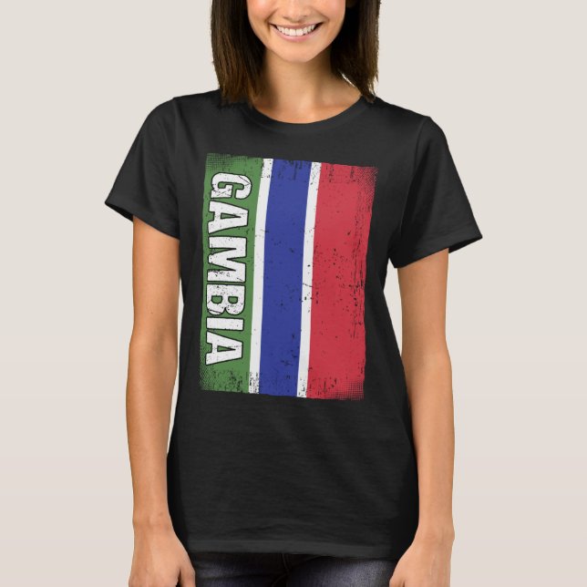 Gambian Flag Gambia T Shirt (Framsida)
