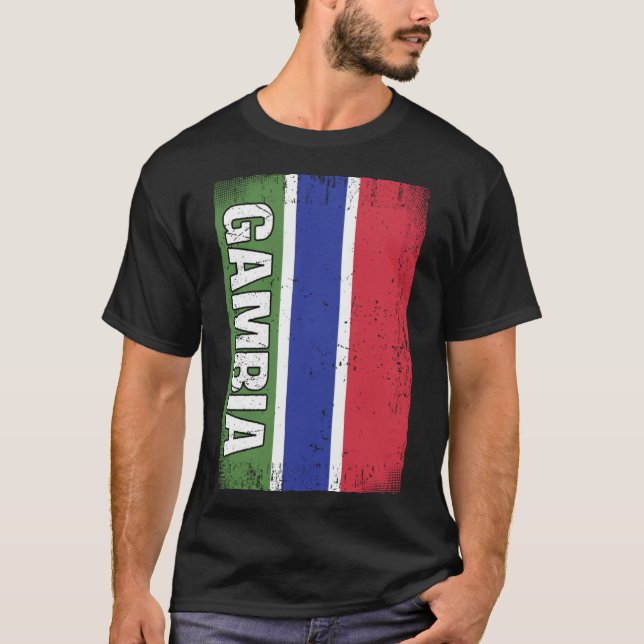Gambian Flagga Gambia T Shirt (Framsida)