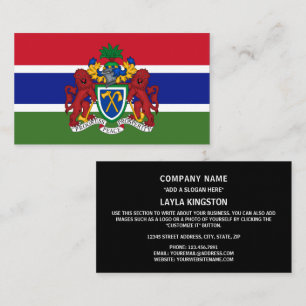 Gambian Flagga & Jacka av Arm, Flagga Gambia Visitkort