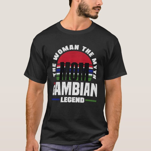 Gambian Gambia Gambian Flag Mothers Day T Shirt (Framsida)