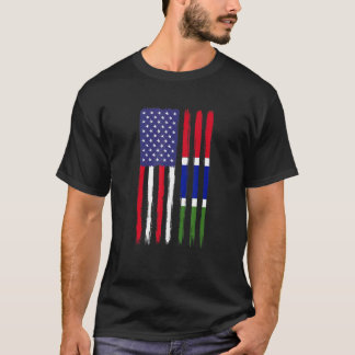 Gambian Roots Halamerikan Flagga Patriotic Gambian T Shirt