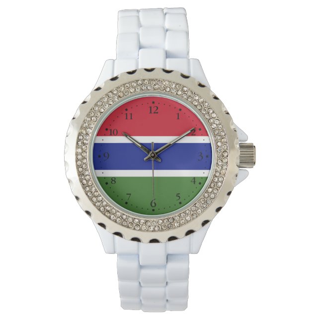 Gambias flagga armbandsur (Framsida)