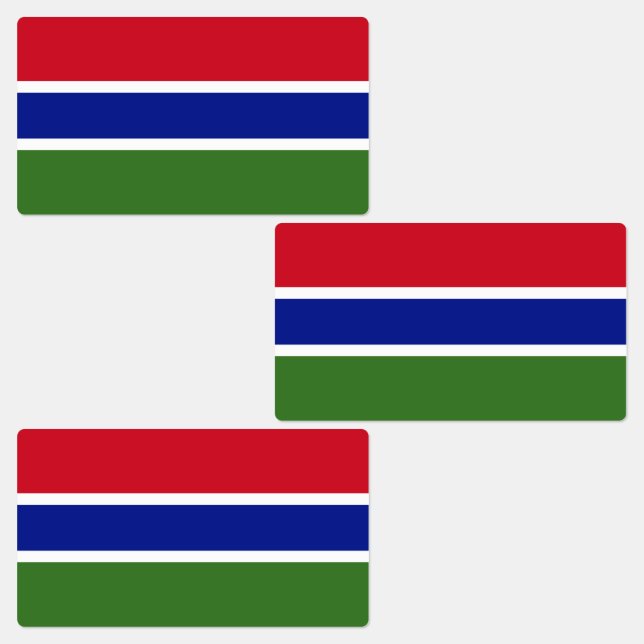 Gambias flagga klistermärke (Grupp)
