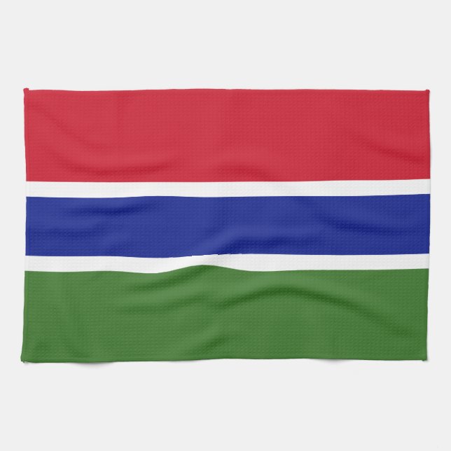Gambias flagga kökshandduk (Horisontell)