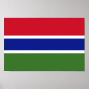 Gambias flagga poster